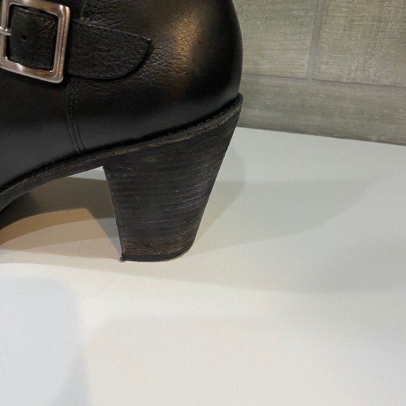 Via Spiga‎ 3 Buckle Black Leather Upper Zip Up Knee Boot Round Toe Size 11M - Picture 8 of 12